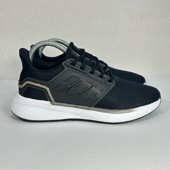 Adidas EQ19 Cloud Foam Comfort Black/ White Athletic Running Shoes; Women’s Sz 6 - Picture 1 of 16
